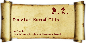 Morvicz Kornélia névjegykártya